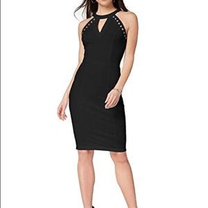 NWT XOXO Black Keyhole Halter Front Sheath Dress
